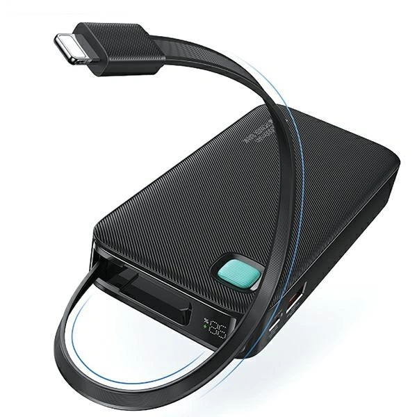 USAMS Powerbank + retractable Lightning cable 10000 mAh PD 20W Fast Charge XY Series purple