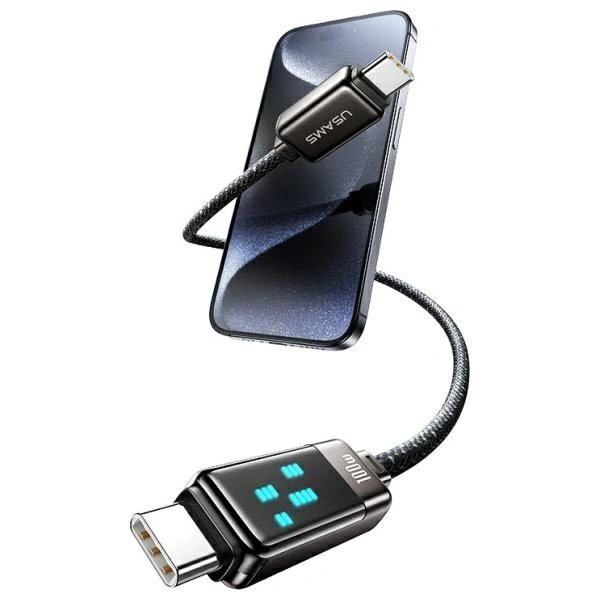 USAMS USB-C / USB-C cable 100W 1.2m Zinc Alloy Fast Charging Data Cable Meteor Series