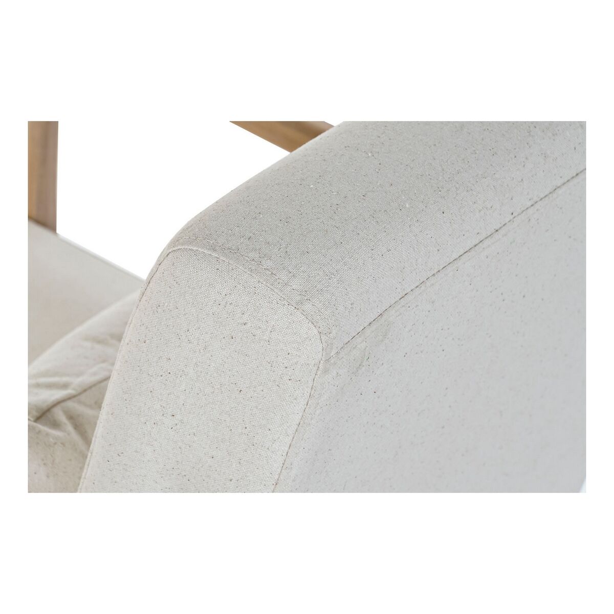 Armchair DKD Home Decor Beige Natural Rubber wood Sixties 66 x 85 x 81 cm
