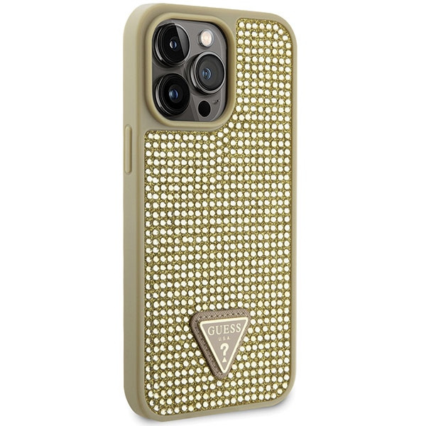 Guess GUHCP14XHDGTPD Apple iPhone 14 Pro Max gold hardcase Rhinestone Triangle