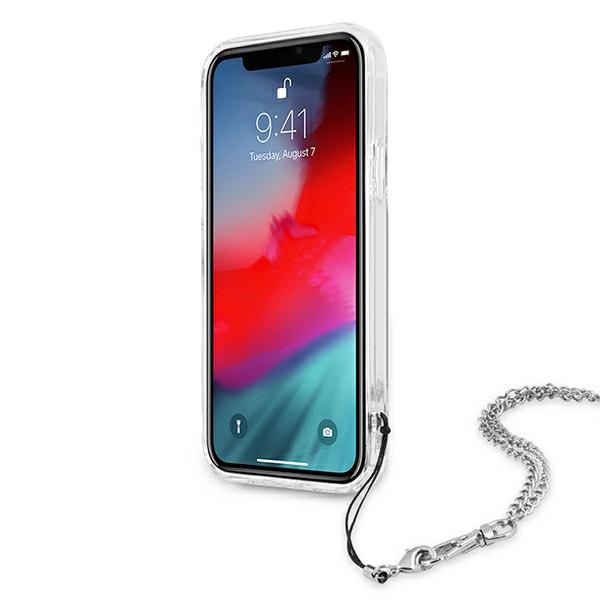 Guess GUHCP12LKSPESI Apple iPhone 12 Pro Max silver hardcase Peony Chain Collection
