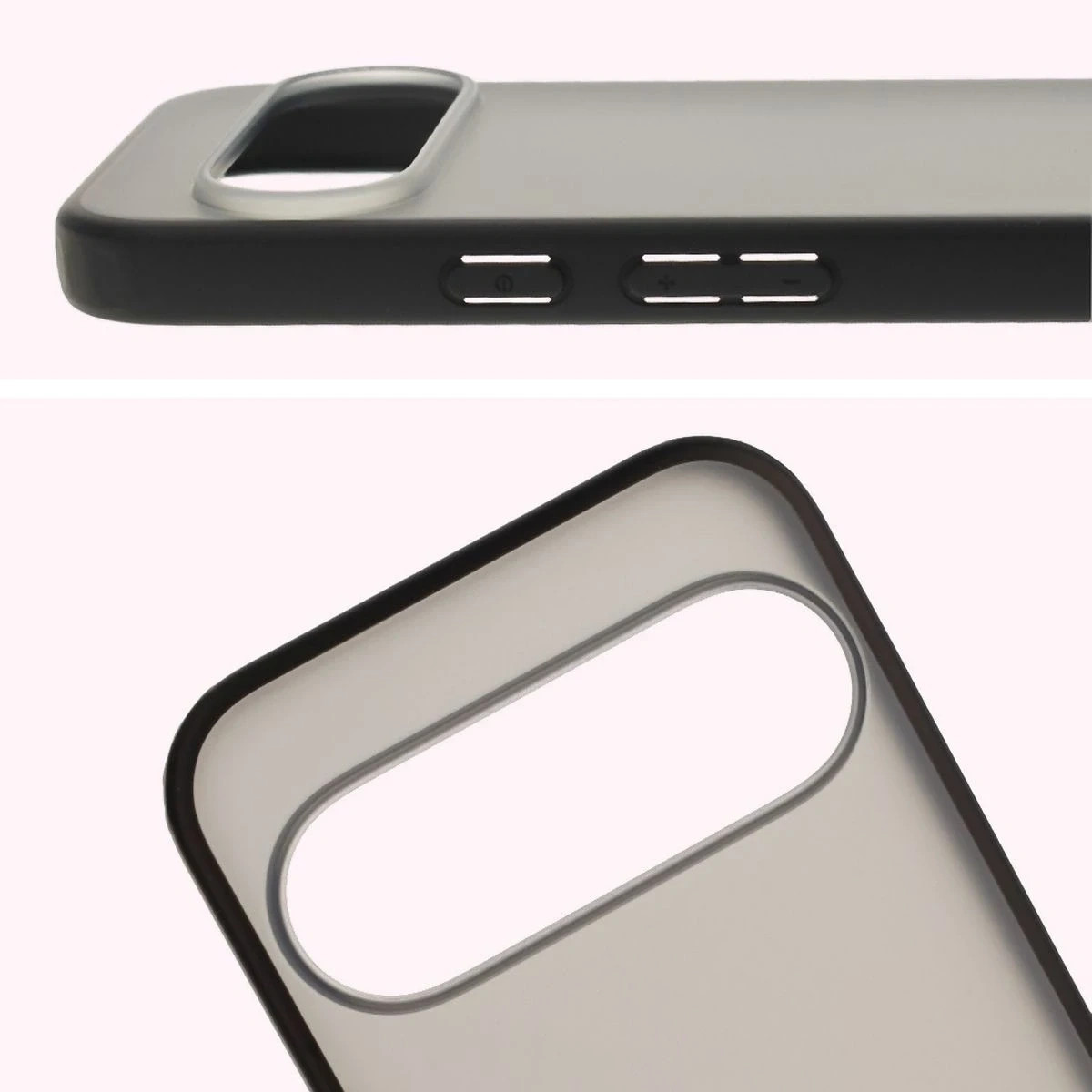 Etui + szkło hartowane Bizon Angelo Pack do Google Pixel 10 / 10 Pro, przydymione z czarną ramką