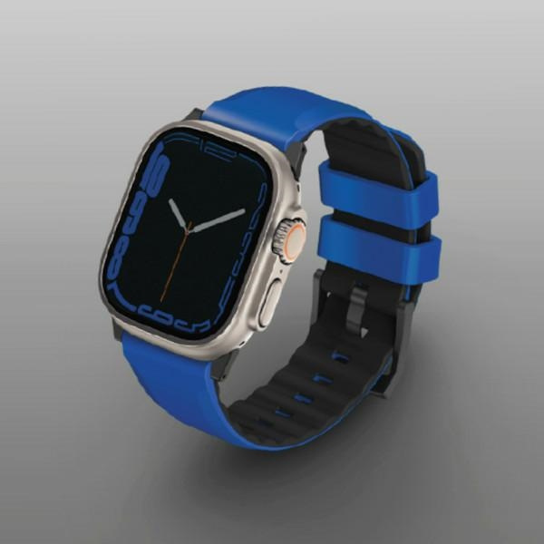 UNIQ Linus Band Apple Watch 4/5/6/7/SE/8/9/Ultra 44/45/49mm Airosoft Silicone blue/racing blue