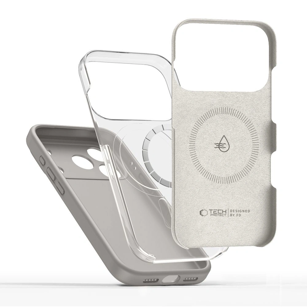 Etui Tech-Protect Silicone MagSafe do Apple iPhone 17 Pro Max Stone Grey