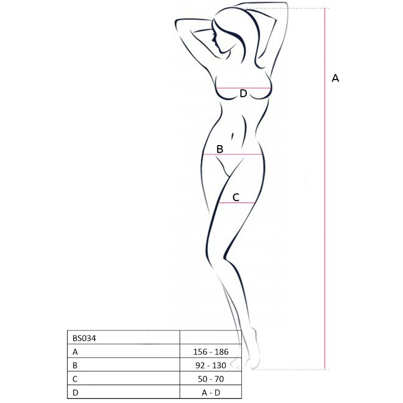 PASSION WOMAN BS034 WHITE BODYSTOCKING ONE SIZE