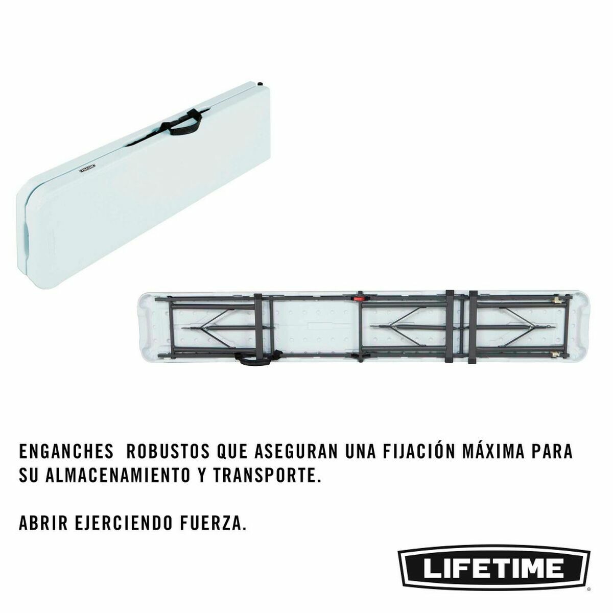 Bench Lifetime Foldable White 183 x 29 x 42 cm