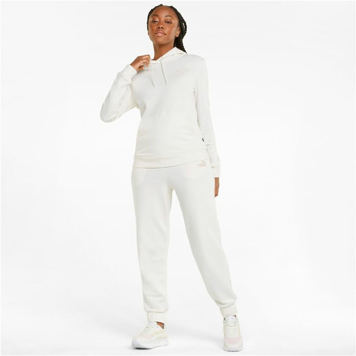 Women’s Hoodie Puma Essentials Embroidery White