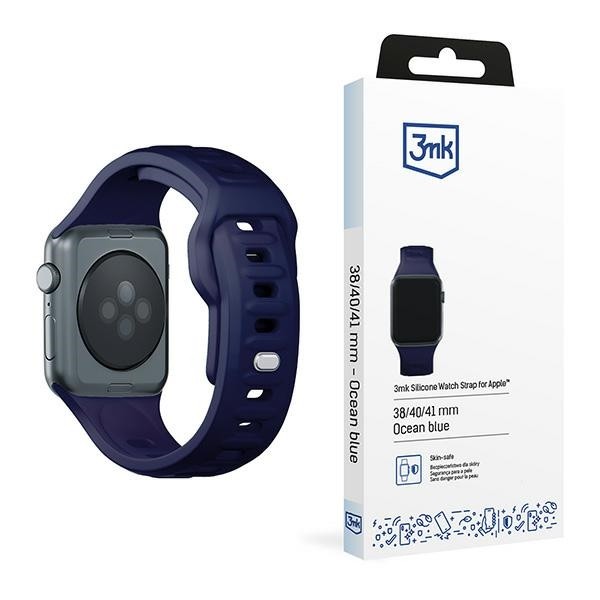 3MK Silicone Watch Strap Apple Watch 4/5/6/7/SE/8/9 40/41mm ocean blue