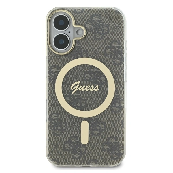 Etui Guess do Apple iPhone 16 Plus hardcase IML 4G MagSafe brązowy