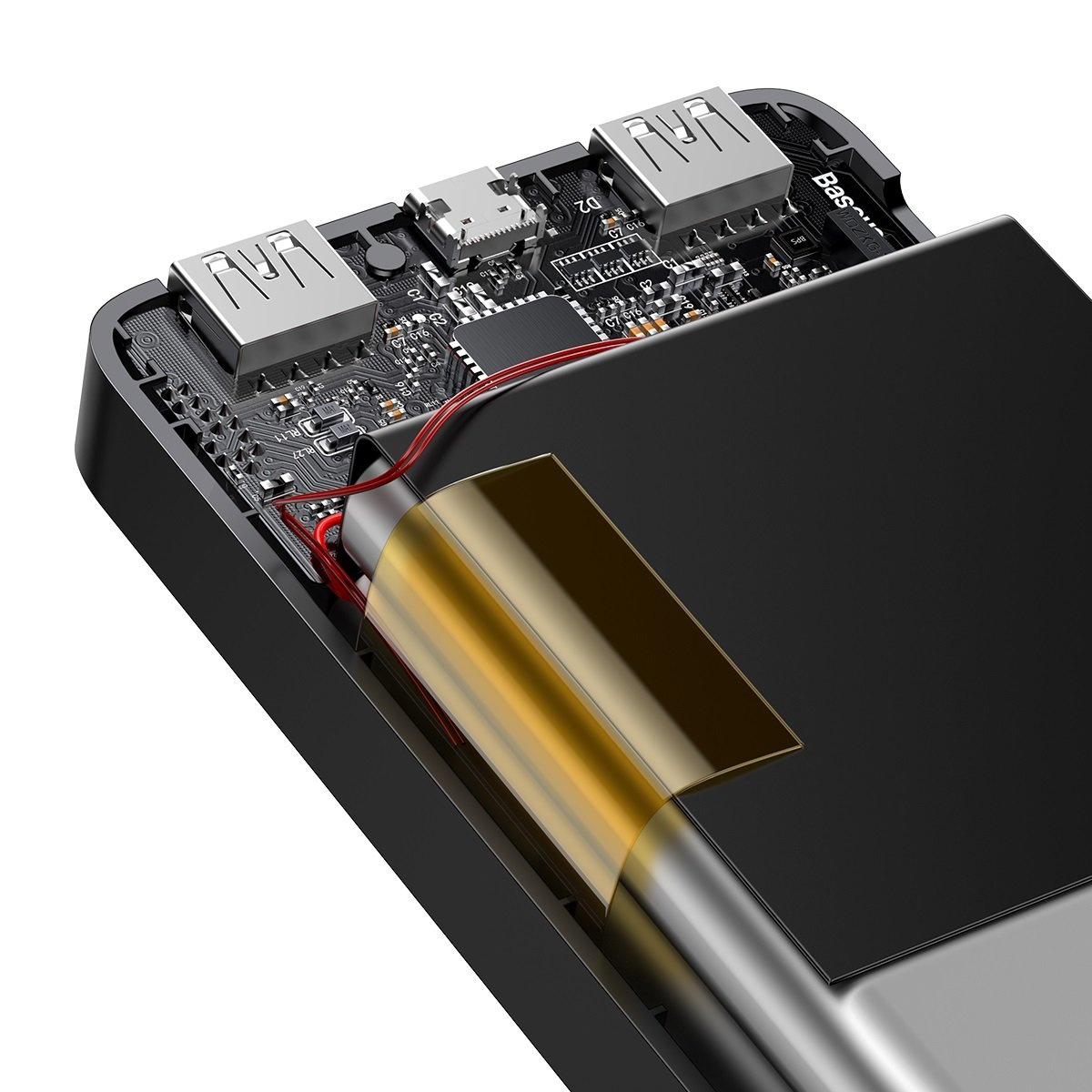Powerbank Baseus Bipow Display 30000mAh 15W black (Overseas Edition) + USB/microUSB cable 0.25m black