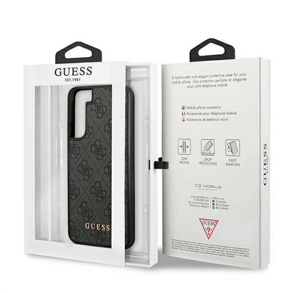 Guess GUHCS22SG4GFGR Samsung Galaxy S22 grey hard case 4G Metal Gold Logo