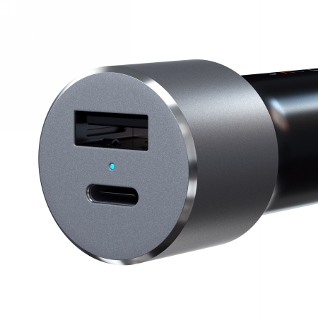 Satechi 72W Car Charger USB-C 60W PD, USB-A (space gray)