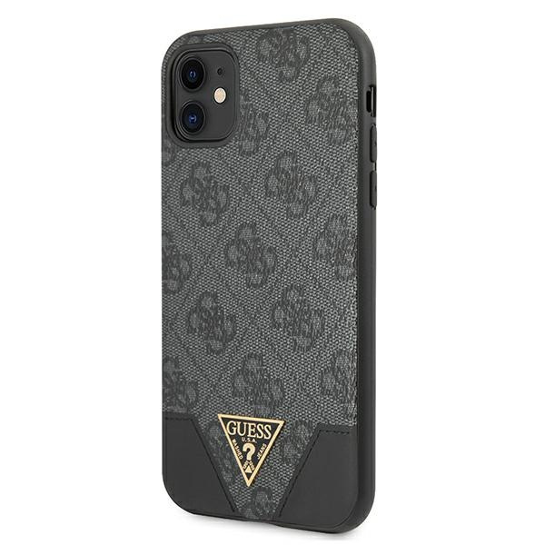 Guess GUHCN61PU4GHBK Apple iPhone 11 gray hardcase 4G Triangle Collection