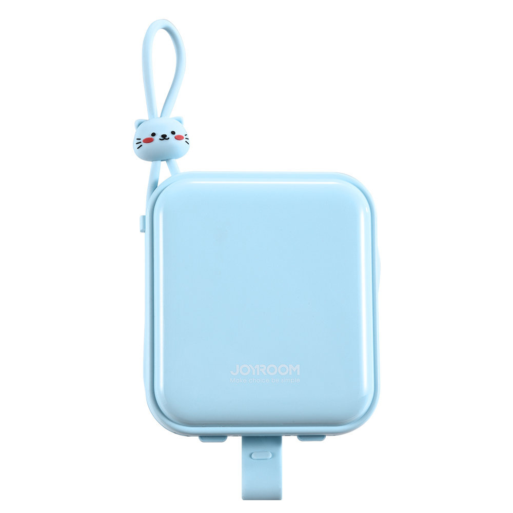 Powerbank Joyroom JR-L008 Cutie Series 10000mAh 22.5W Stand + USB-C and Lightning cables blue