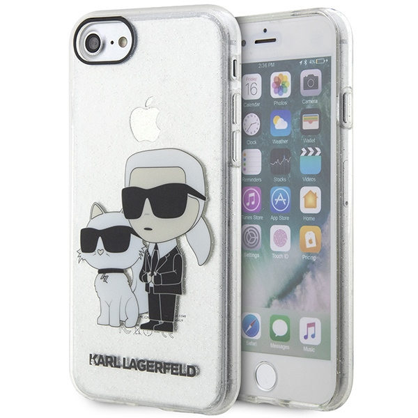 Karl Lagerfeld KLHCI8HNKCTGT Apple iPhone SE 2022/SE 2020/8/7 transparent hardcase Gliter Karl&Choupette