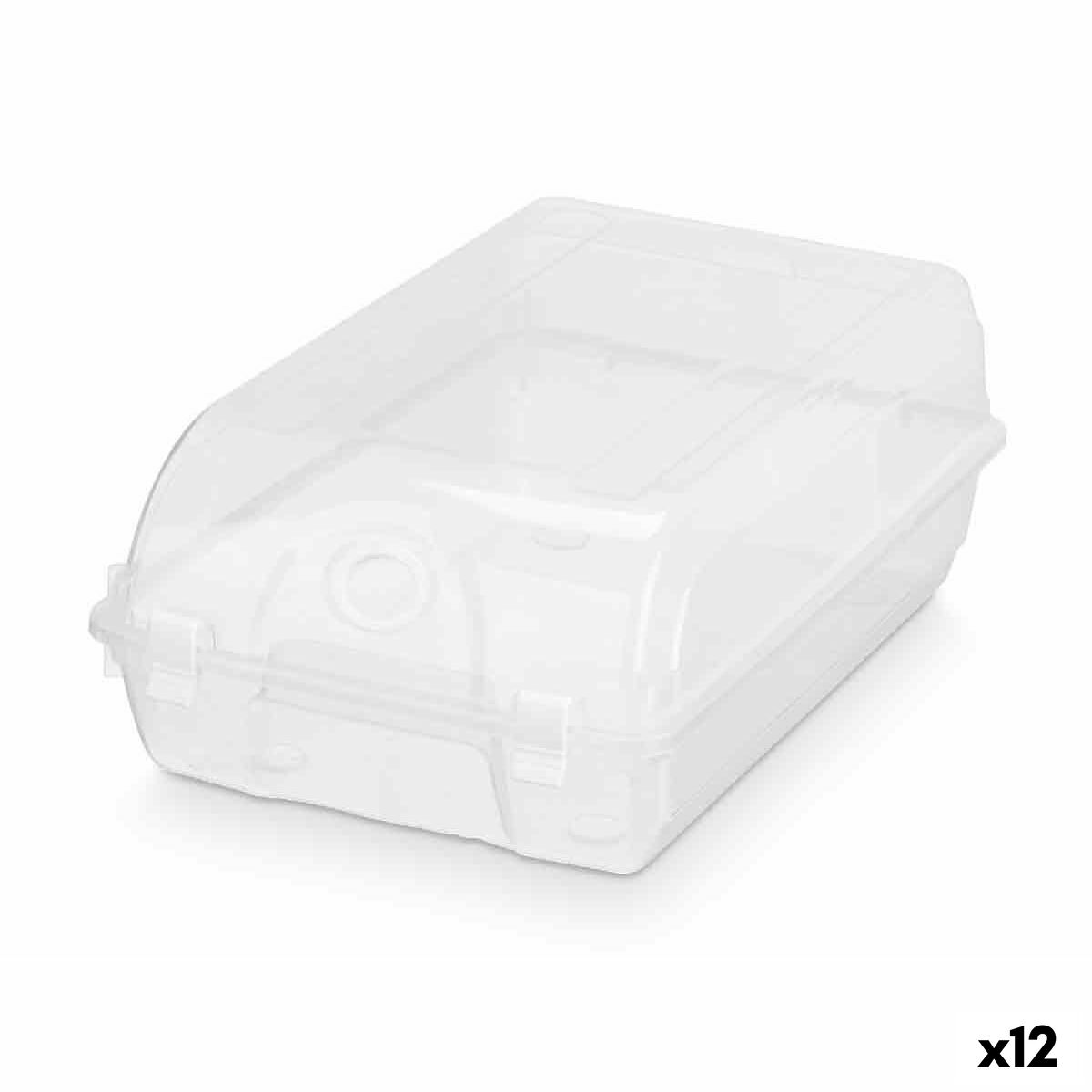 Stackable shoebox Transparent Plastic 21 x 13 x 37 cm (12 Units)