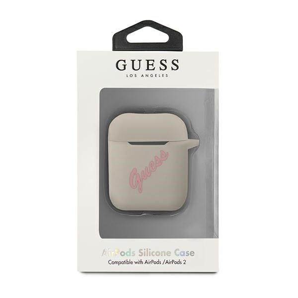 Guess GUACA2LSVSGP Apple AirPods cover grey pink Silicone Vintage