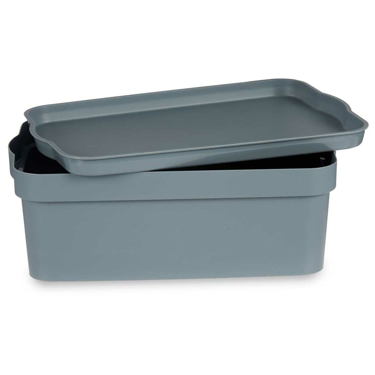 Schowek z pokrywką Szary Plastikowy 6 L (21,5 x 11 x 32 cm) (12 Sztuk)