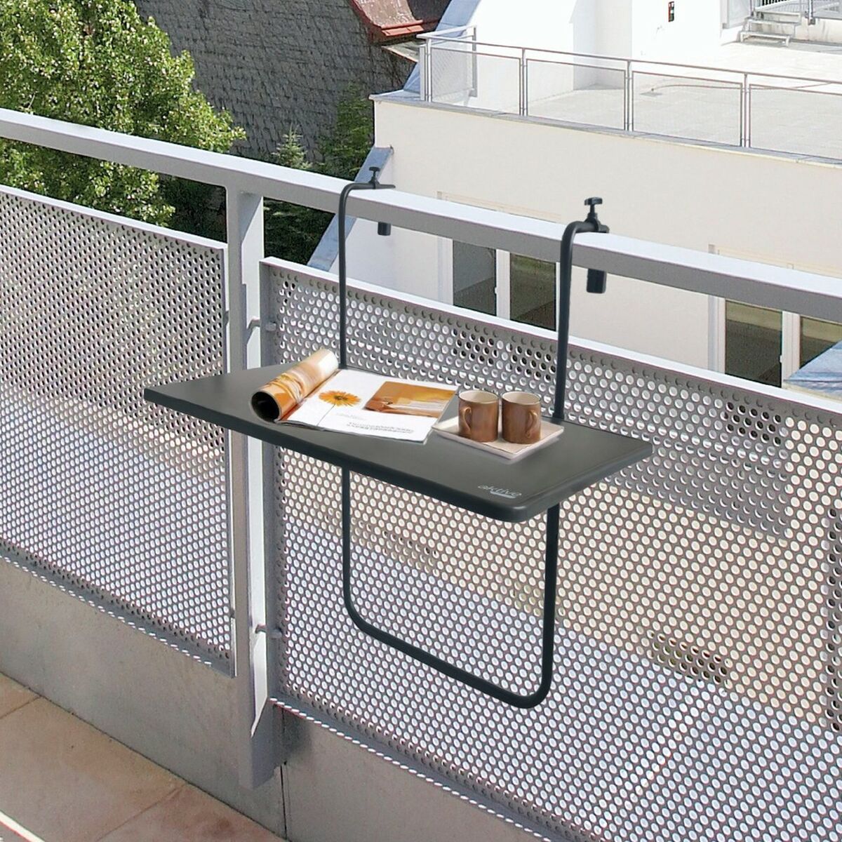 Table Klapptisch Aktive Zum Aufhängen auf dem Balkon 60 x 66,5 x 40 cm Stahl (4 Stück)