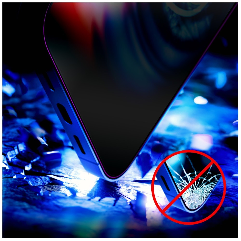 Szkło prywatyzujące 3MK HardGlass Max Privacy z aplikatorem do Apple iPhone 16 Pro / 17 czarny