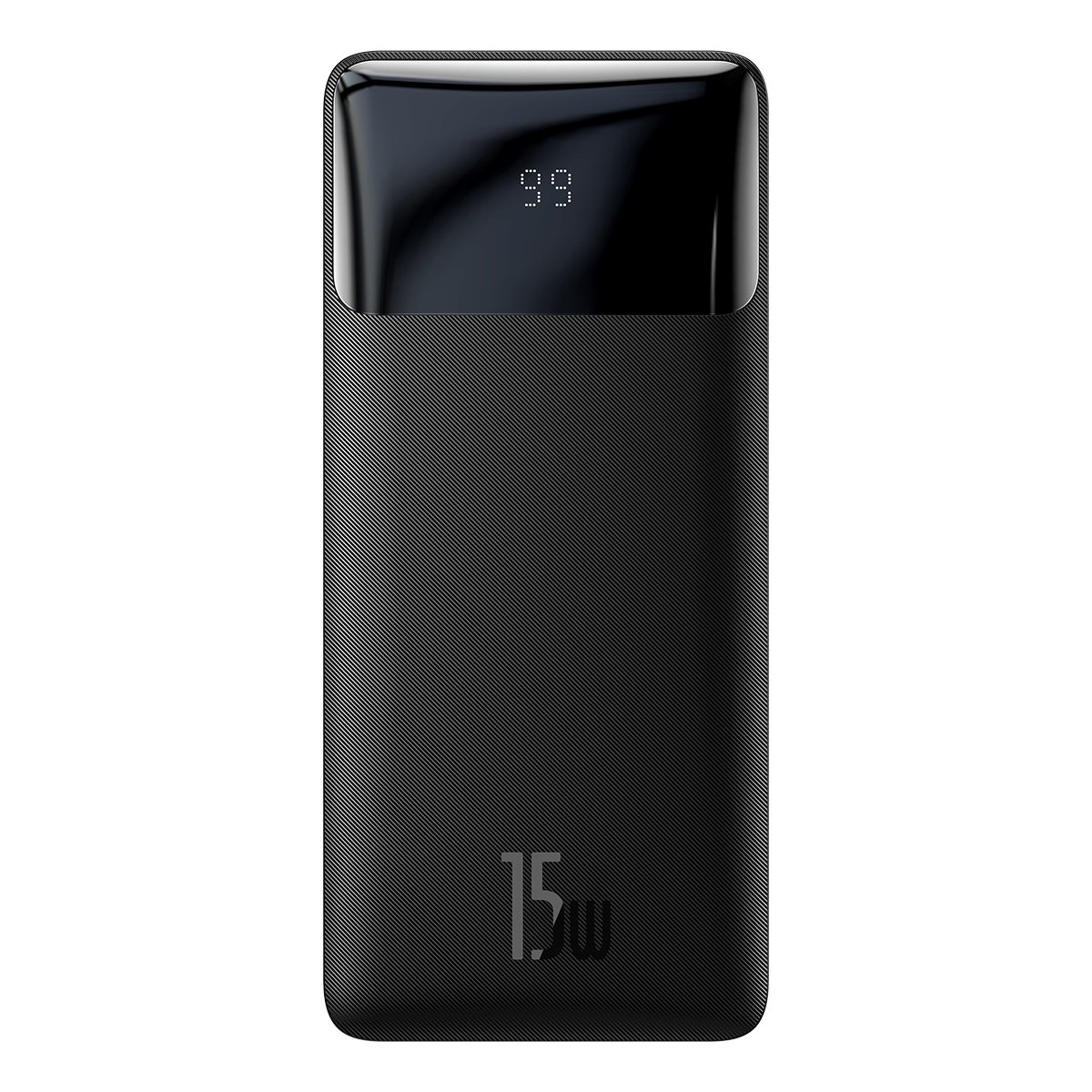 Powerbank Baseus Bipow Display 30000mAh 15W black (Overseas Edition) + USB/microUSB cable 0.25m black