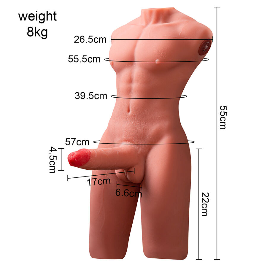 XISE - JASON HALF BODY REALISTIC MALE TORSO WITH THRUSTING AND VIBRATION 55 CM XISE - JASON HALF BODY REALISTIC MALE TORSO WITH THRUSTING AND VIBRATION 55 CM