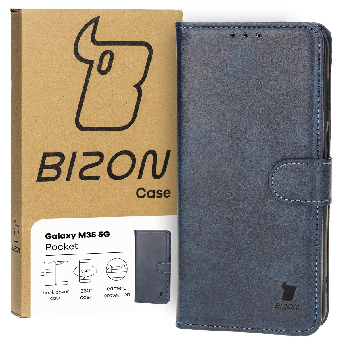Bizon Case Pocket Samsung Galaxy M35 5G navy blue