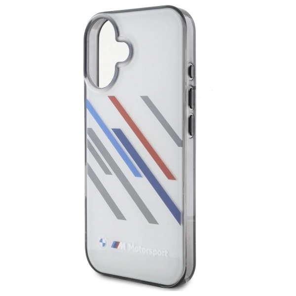 BMW BMHCP16M23HTRAG Apple iPhone 16 Plus hardcase Motorsport IML Random Stripes grey