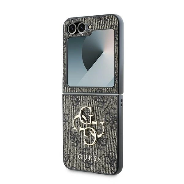 Case Guess GUHCZF64GMGBR Samsung Galaxy Z Flip6 Leather 4G Metal Logo brown/brown