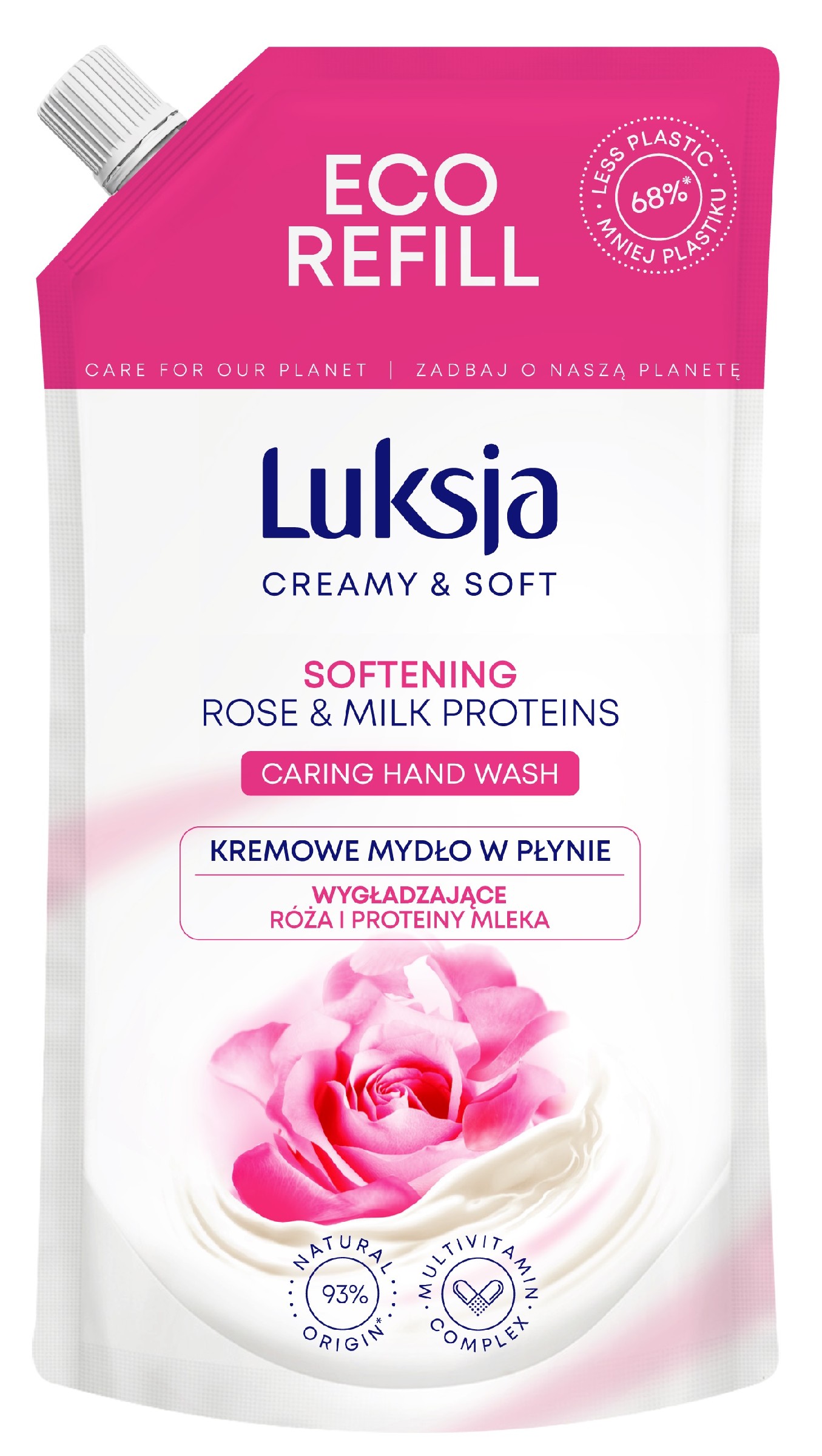 Luksja Creamy & Soft Wygładzające Kremowe Mydło w płynie Róża & Proteiny Mleka 400ml - zapas
