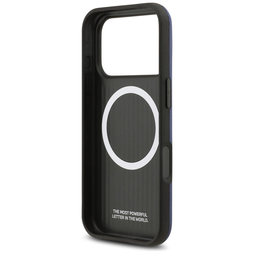 Etui BMW M FW Metal Logo MagSafe do Apple iPhone 17 Pro Max granatowy