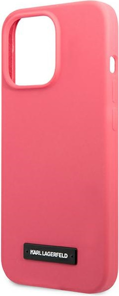 Karl Lagerfeld KLHCP13XSLMP1PI Apple iPhone 13 Pro Max hardcase fuchsia Silicone Plaque