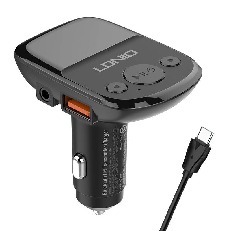 LDNIO C706Q Transmitter FM Bluetooth 2xUSB-A, AUX + USB-C cable