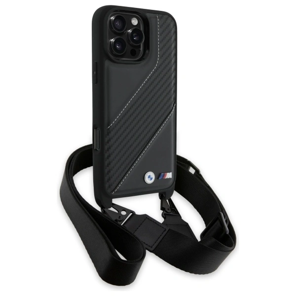 BMW BMHCP16X23PSCCK Apple iPhone 16 Pro Max hardcase M Edition Carbon Stripe & Strap black