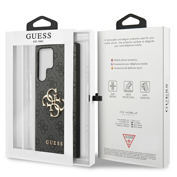 Guess GUHCS23L4GMGGR Samsung Galaxy S23 Ultra grey hardcase 4G Big Metal Logo