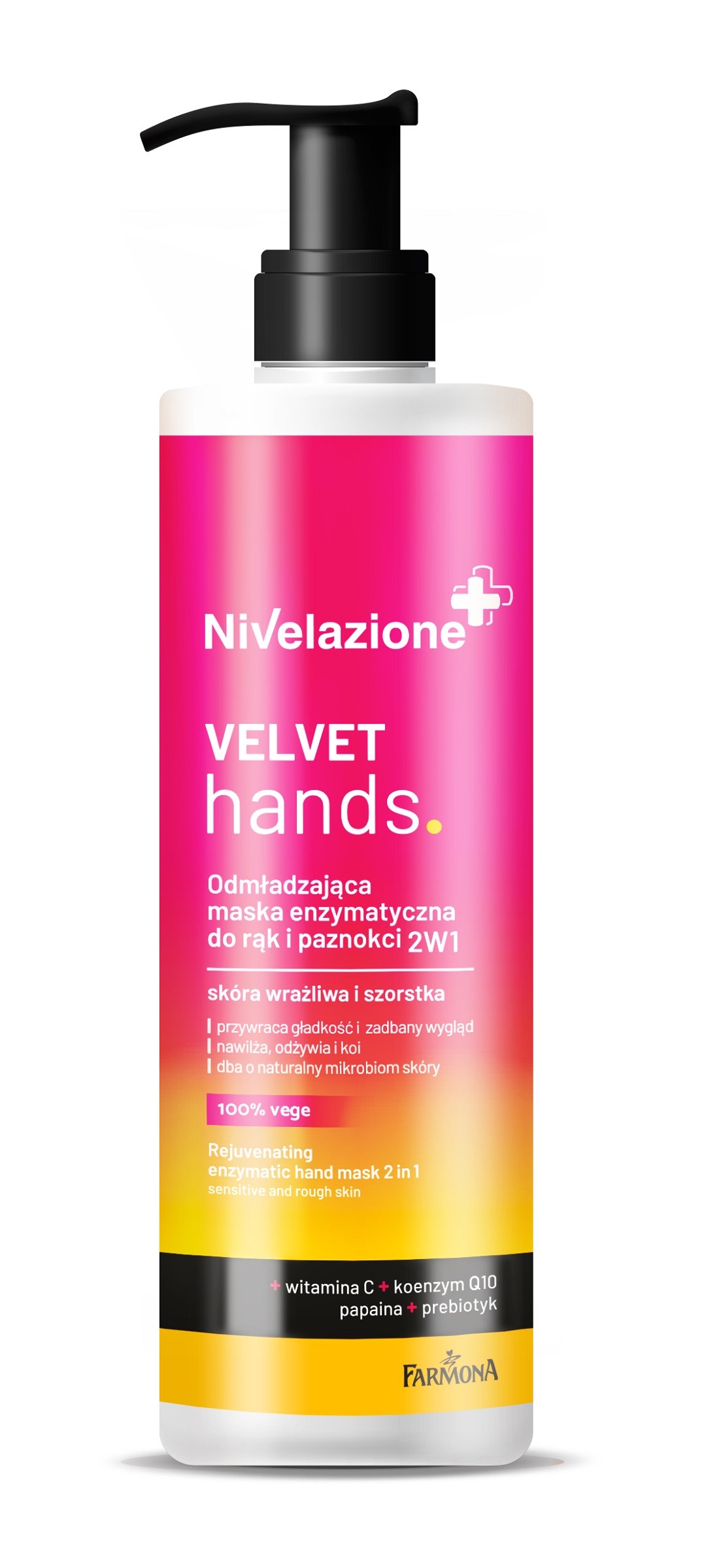 Farmona Nivelazione+ Odmładzająca Maska enzymatyczna do rąk i paznokci 2w1 Velvet Hands - skóra wrażliwa i szorstka 200ml