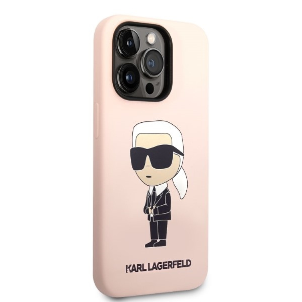 Karl Lagerfeld KLHCP14XSNIKBCP Apple iPhone 14 Pro Max hardcase pink Silicone Ikonik