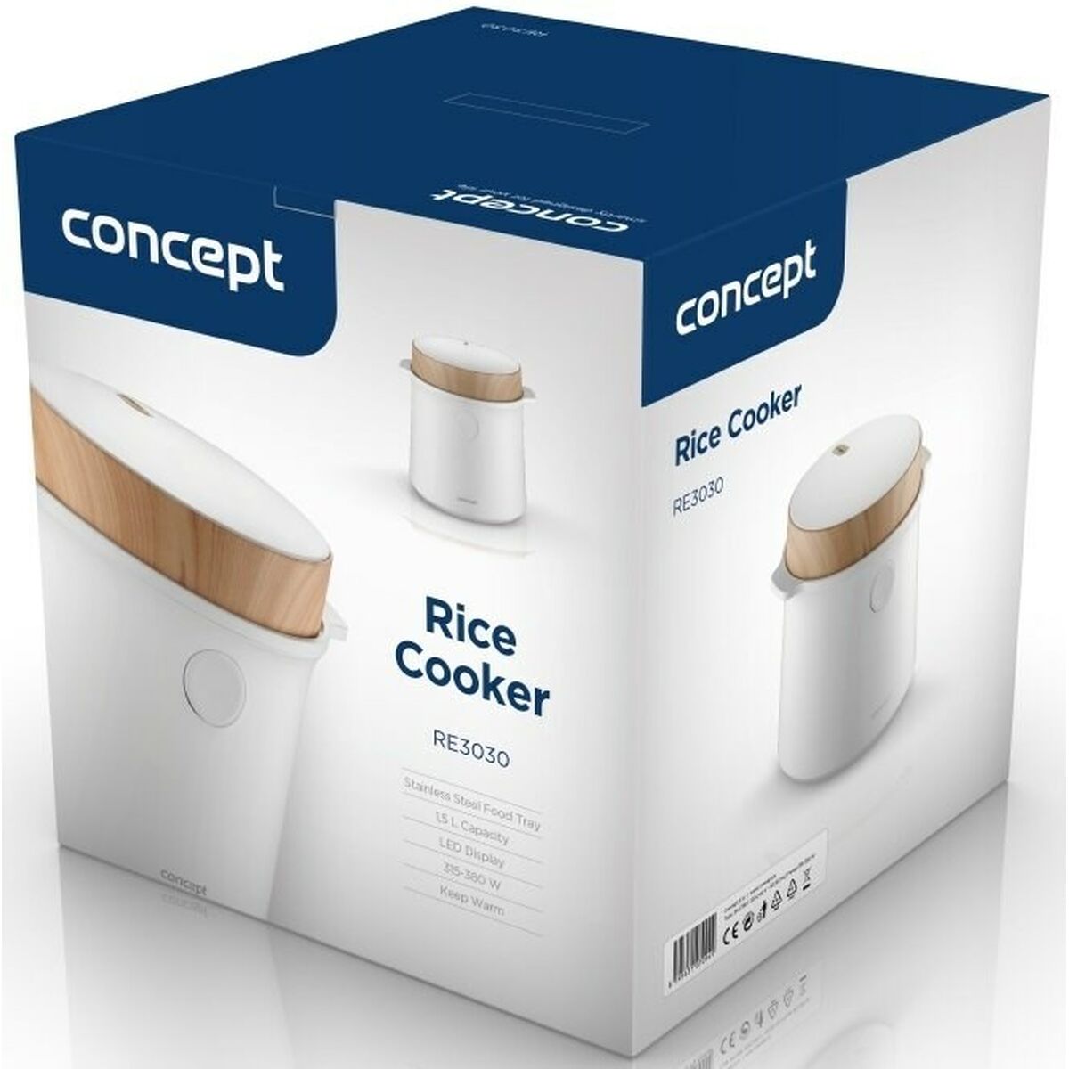 Rice Cooker Concept RE3030 White Bronze 380 W 1,5 L Rice Cooker Concept RE3030 White Bronze 380 W 1,5 L