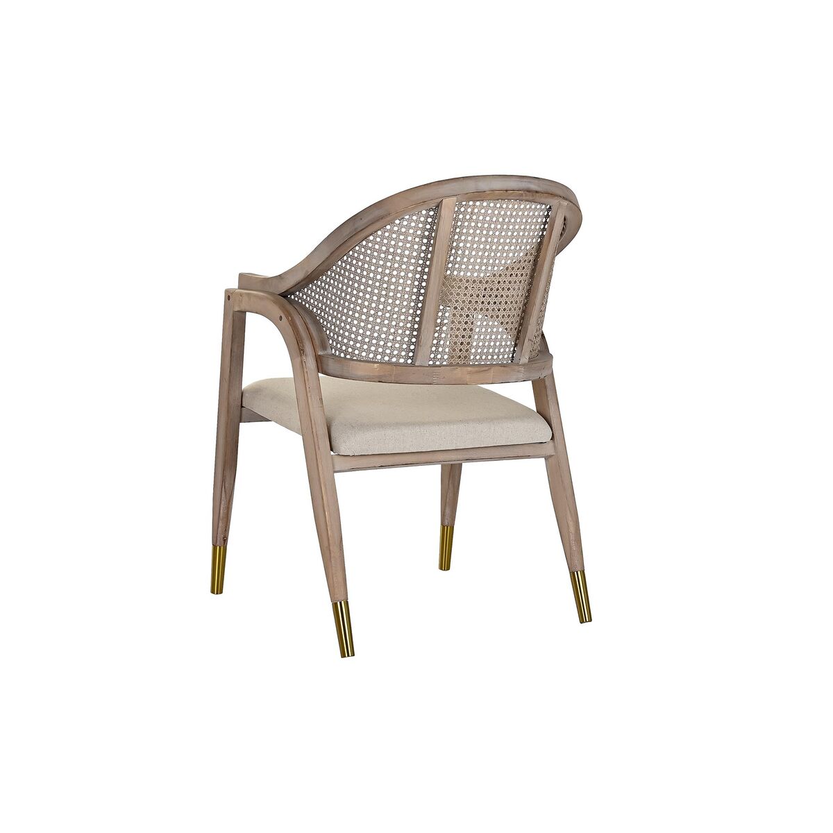Chair with Armrests DKD Home Decor Beige Fir Polyester (59 x 55 x 88 cm)