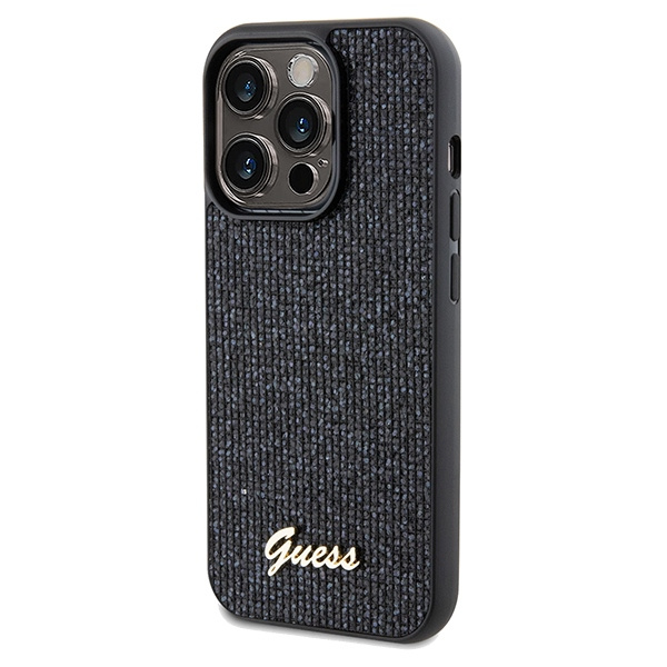Guess GUHCP14LPMSDGSK Apple iPhone 14 Pro hardcase Disco Metal Script black