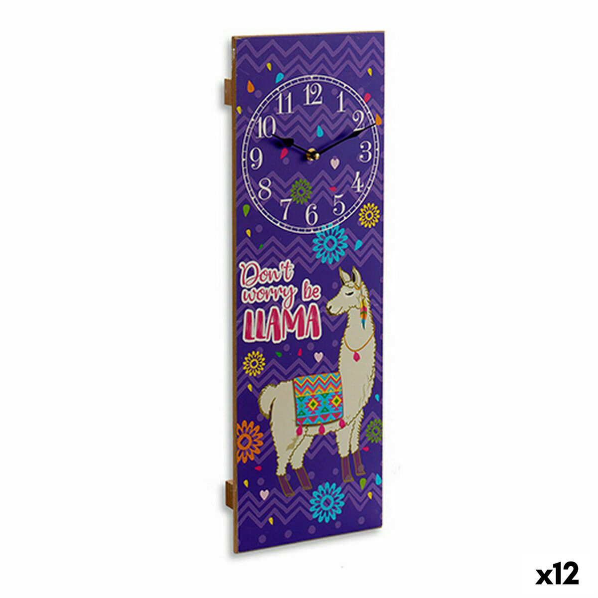 Wall Clock Llama (2,5 x 60 x 20 cm) (12 Units)
