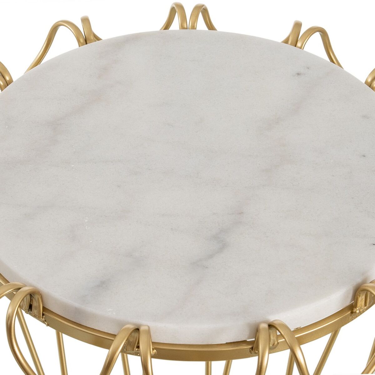 Side table Golden Metal White Marble