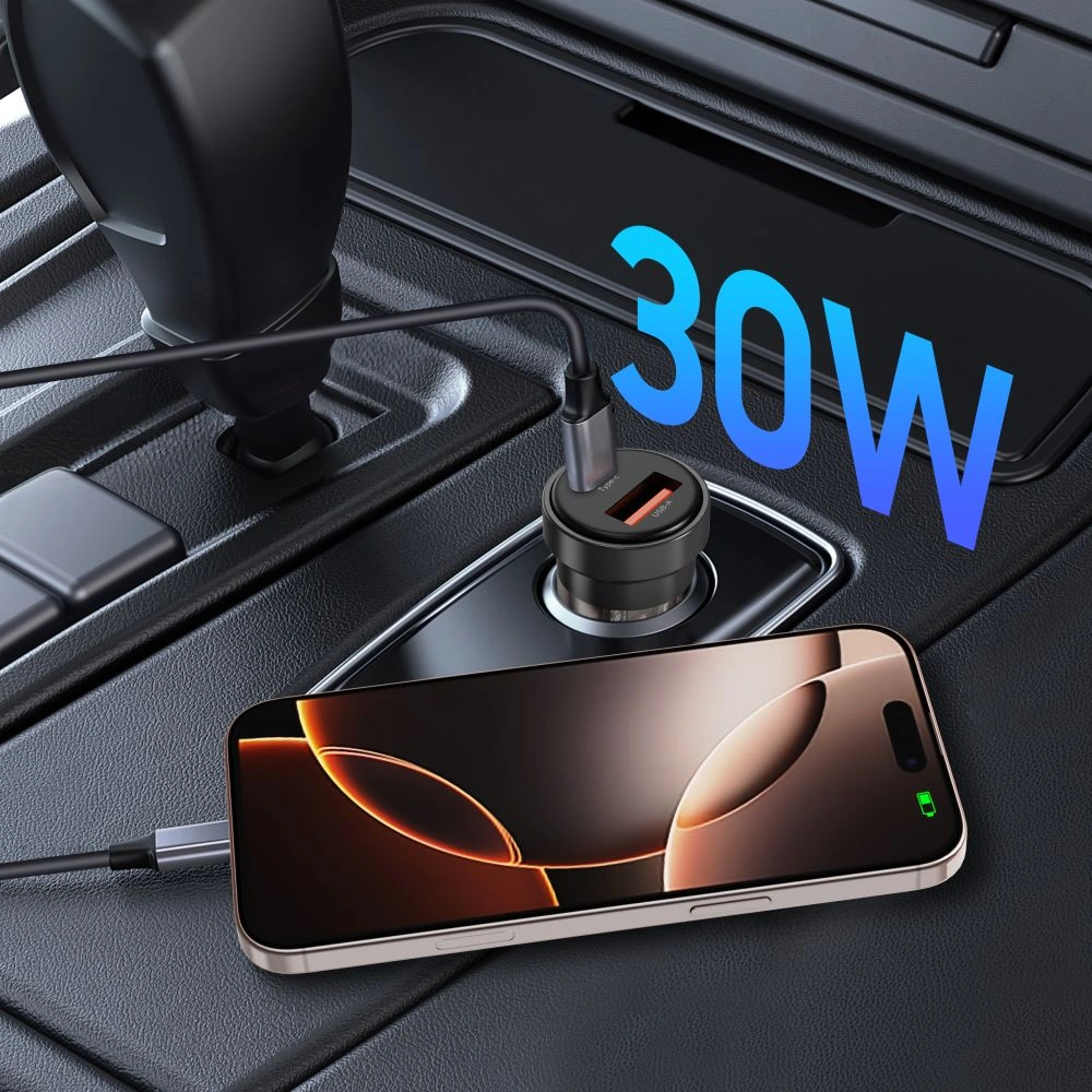 Tech-Protect CC03 2-port Car Charger USB-A, USB-C PD 30W / QC 3.0 Black