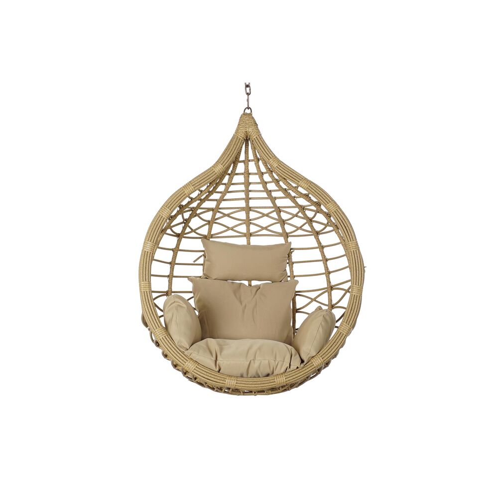 Hanging garden armchair DKD Home Decor Brown 90 x 70 x 110 cm 100 x 70 x 125 cm Beige synthetic rattan Aluminium Light brown (10