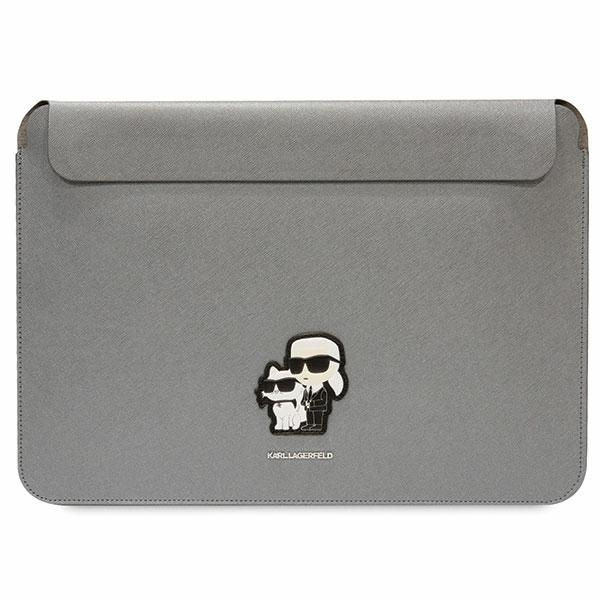 Karl Lagerfeld Sleeve KLCS14SAKCPMG 14 inch silver Saffiano Karl&Choupette