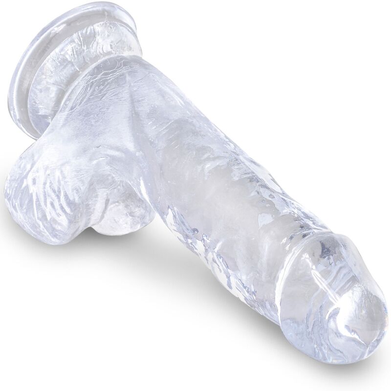KING COCK CLEAR - REALISTIC PENIS WITH BALLS 10.1 CM TRANSPARENT
