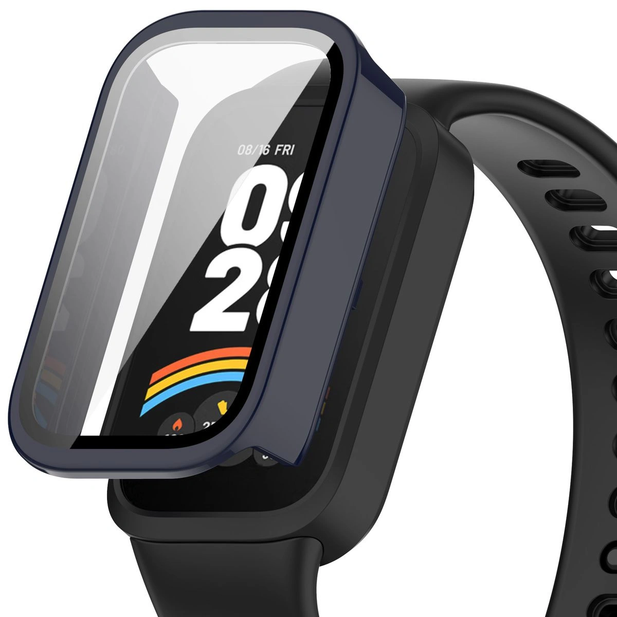 Bizon Case+Glass Watch Xiaomi Smart Band 9 Active / Redmi Smart Band 3 blue