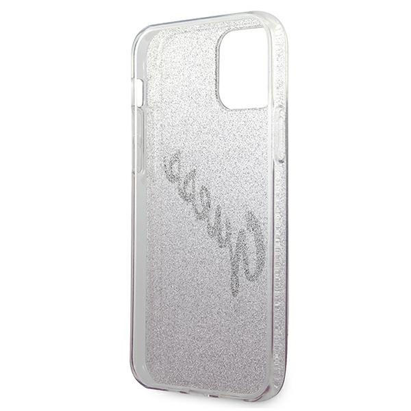 Guess GUHCP12SPCUGLSPI Apple iPhone 12 mini pink hardcase Glitter Gradient Script