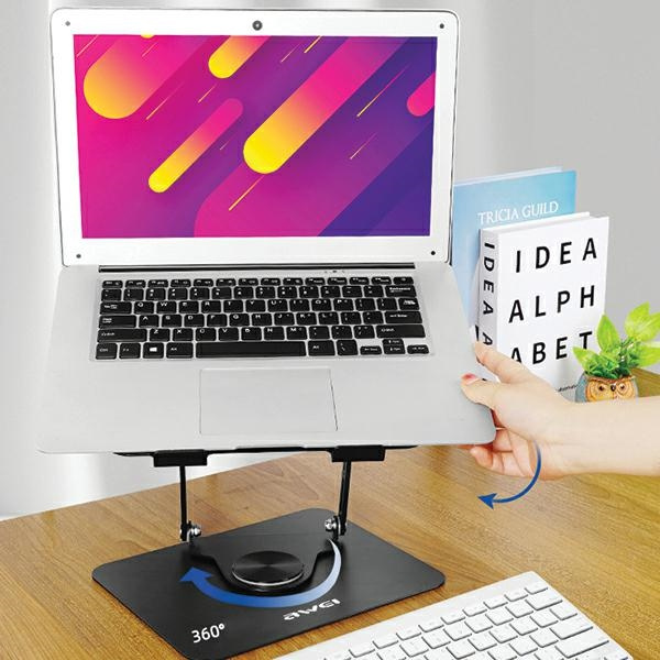 AWEI X46 rotating desk mount for laptops up to 16 inch black