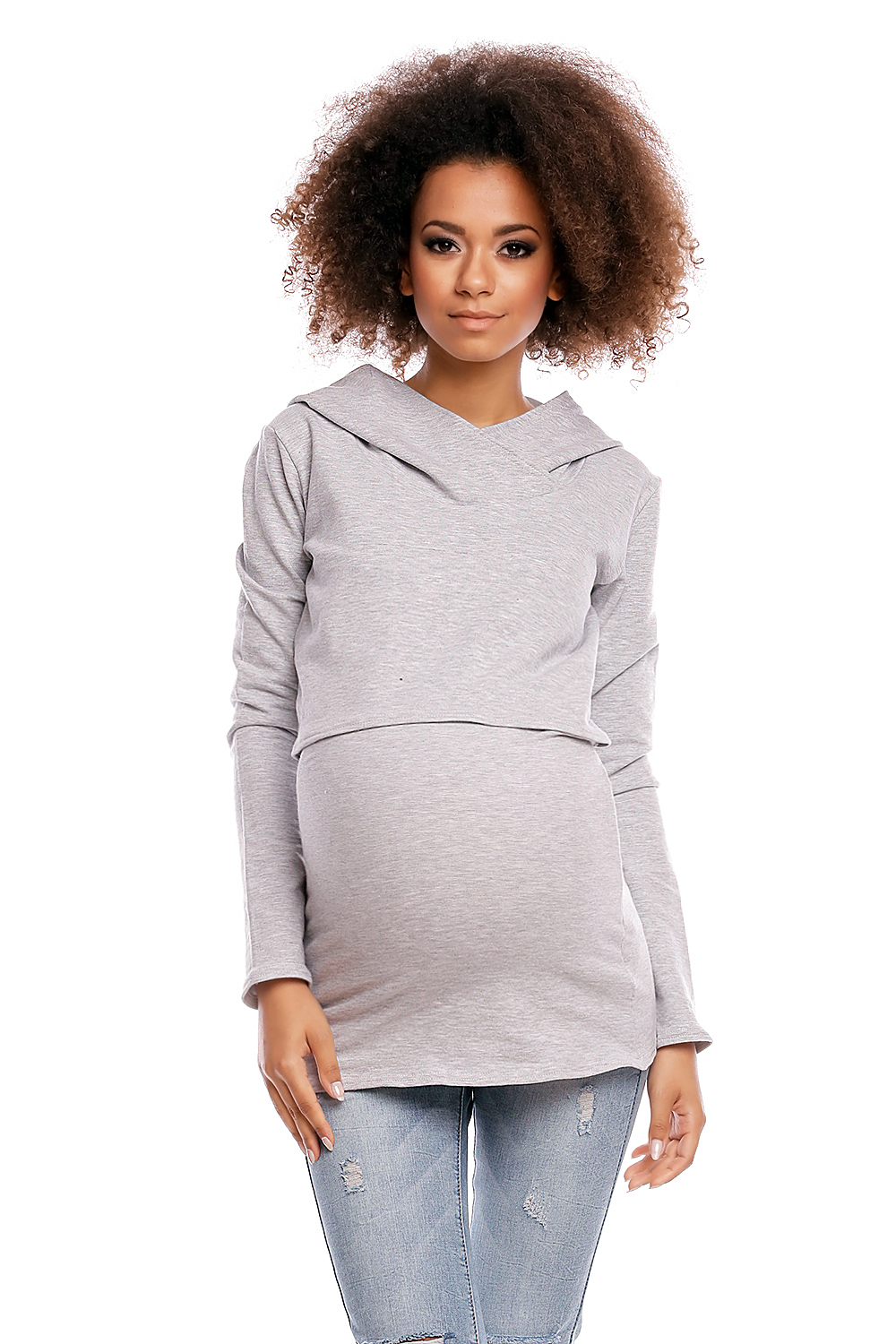  Maternity sweatshirt model 84459 PeeKaBoo  grey